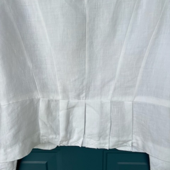 CYNTHIA ROWLEY WHITE LINEN JACKET SIZE MEDIUM - Picture 5 of 14